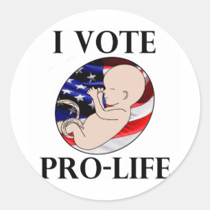 Sticker Rond Je vote pour la vie
