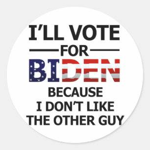 Sticker Rond Je voterai pour Biden