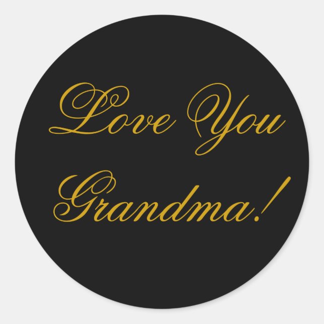 STICKER ROND JE VOUS AIME GRAND-MÈRE. (Devant)