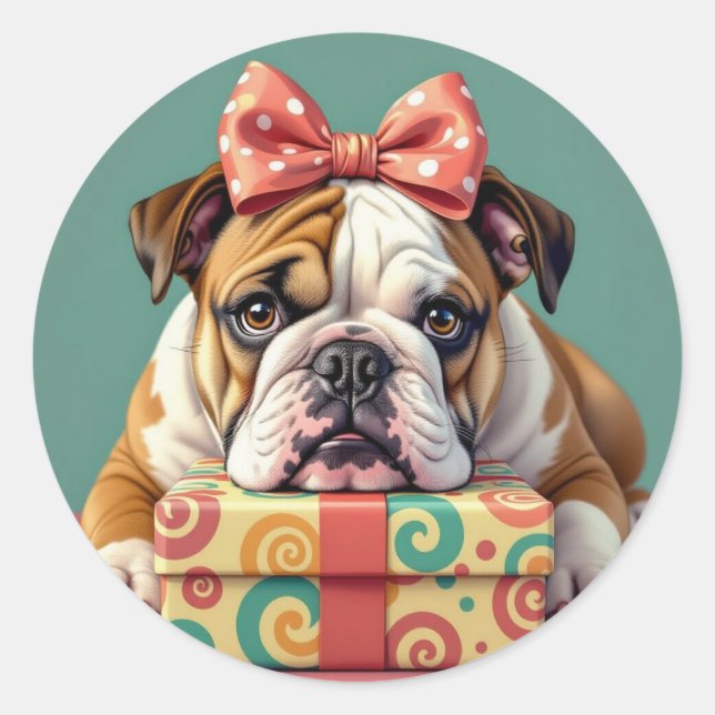 Sticker Rond Je vous souhaite un anniversaire paw-some | Funny  (Devant)