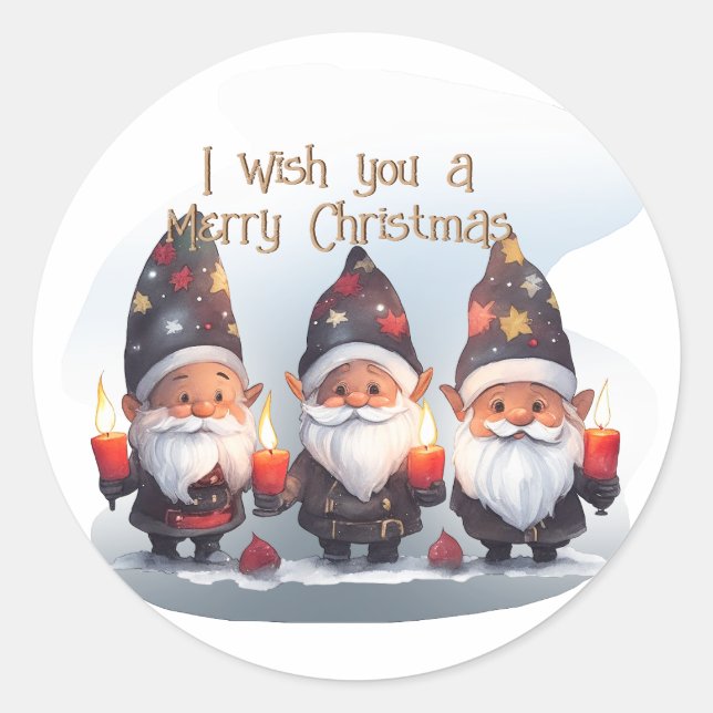 Sticker Rond Je vous souhaite un Joyeux Noël (Devant)