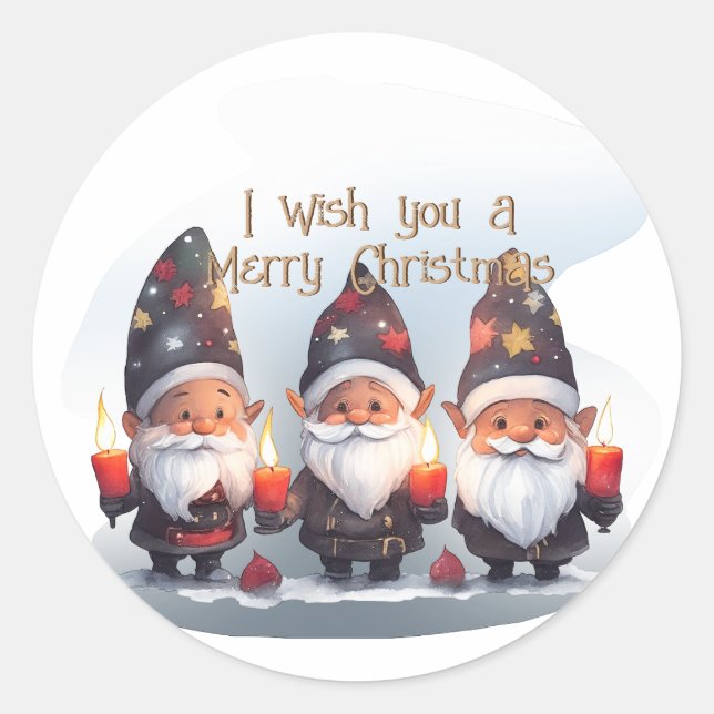 Sticker Rond Je vous souhaite un Joyeux Noël (Devant)