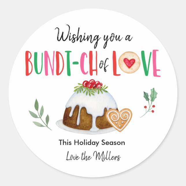 Sticker Rond Je Vous Souhaite Un Plat De Noël D'Amour (Devant)