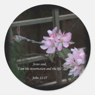 Sticker Rond Jean 11:25 ~ Résurrection et vie