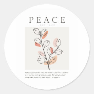 Sticker Rond Jean 14:27 Paix Je pars avec toi