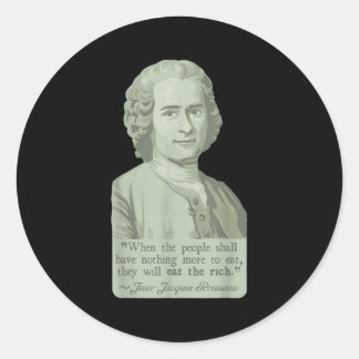Sticker Rond Jean-jacques Rousseau Portrait Et Citation
