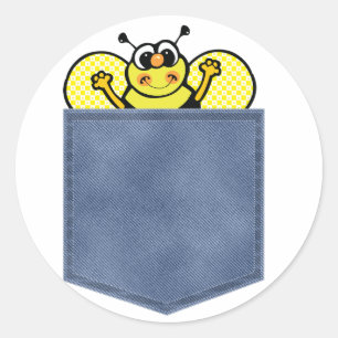 Sticker Rond Jean Pocket Bumble Bee