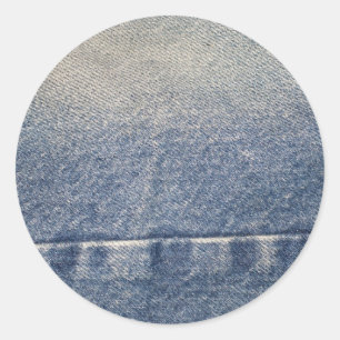 Sticker Rond Jeans/tissu fanés de denim