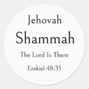 Sticker Rond Jehovah Shammah, Nom de Dieu, Bible encourageante
