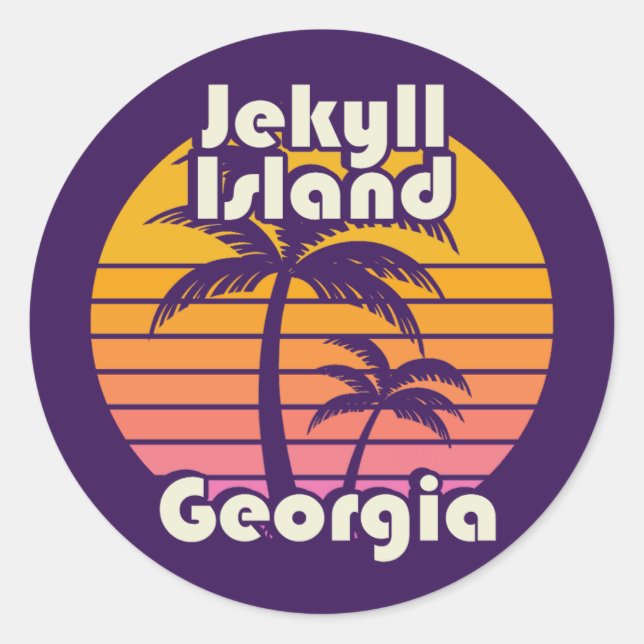 Sticker Rond Jekyll Island Beach Géorgie (Devant)
