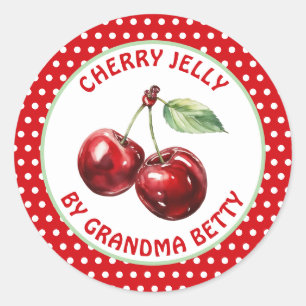 Sticker Rond Jelly de cerisier fait main personnalisée