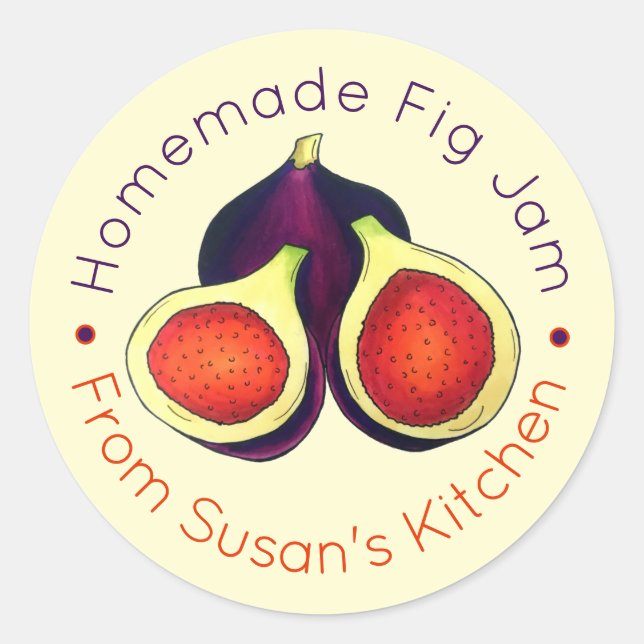 Sticker Rond Jelly De Jam De Fig Fait Maison Conserve Les Figes (Devant)
