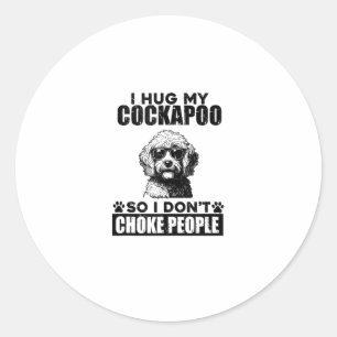 Sticker Rond J'Embrasse Mon Cockapoo Pour Ne Pas Choquer Les Ge