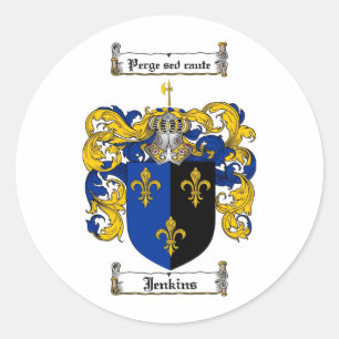 STICKER ROND JENKINS FAMILLE CREST - JENKINS COAT D'ARMES