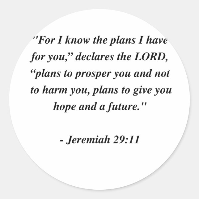 STICKER ROND JEREMIAH 29:11 (Devant)