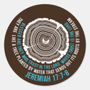 Sticker Rond Jérémie 17:7-8 Anneaux d'arbre