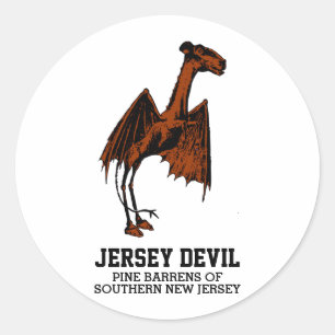 Sticker Rond Jersey Devil Creature Cryptid personnalisable
