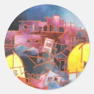 Sticker Rond Jérusalem la nuit