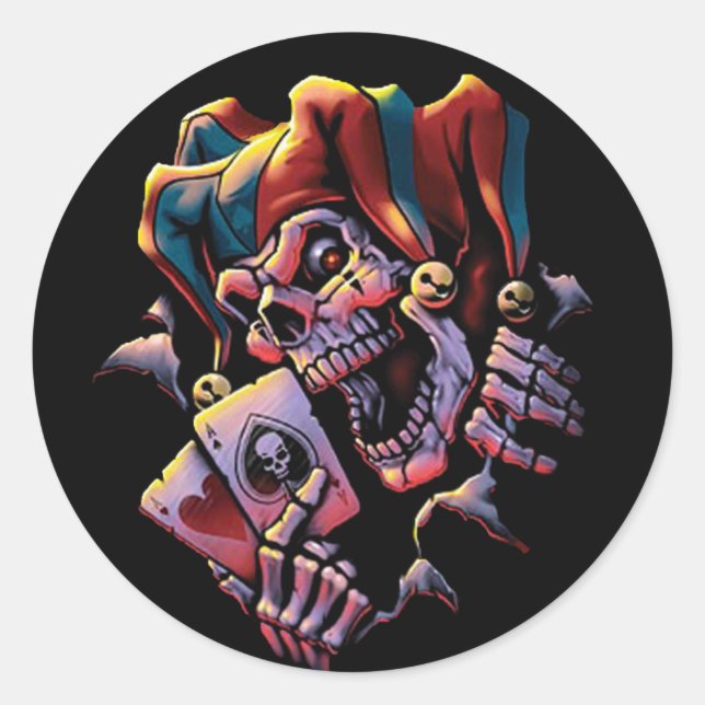 Sticker Rond Jester Card Player (Devant)