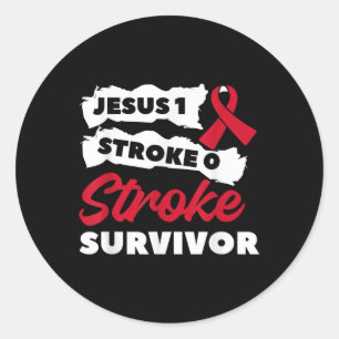 Sticker Rond Jésus 1 AVC 0 AVC Survivant Sensibilisation