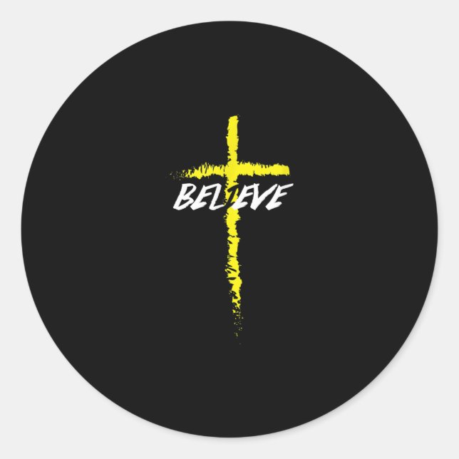 Sticker Rond Jésus amour | Croire la religion Croix Jésus Chris (Devant)