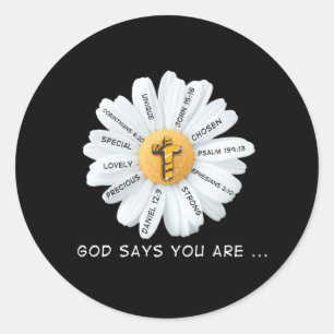 Sticker Rond Jésus amour   Dieu Dit Que Vous Êtes...