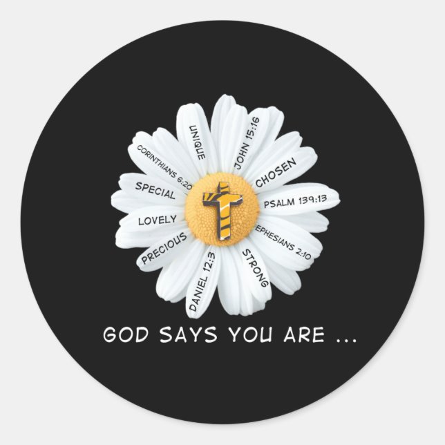 Sticker Rond Jésus amour | Dieu Dit Que Vous Êtes... (Devant)