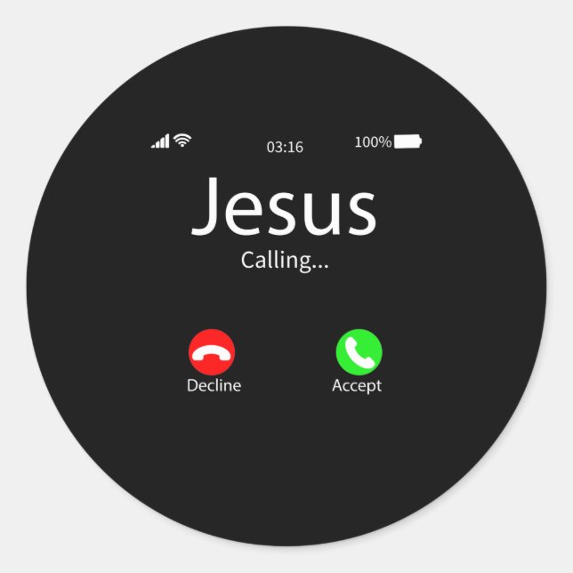 Sticker Rond Jésus Appelle Chrétien (Devant)