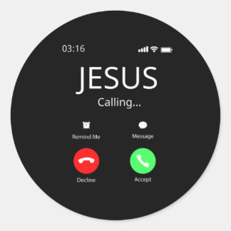 Sticker Rond Jésus Appelle - Chrétien
