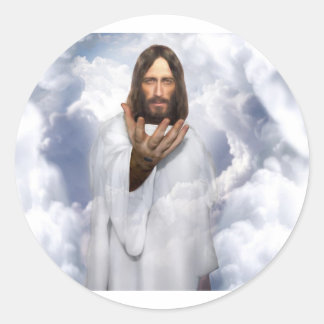 Sticker Rond Jésus atteignant l'espoir