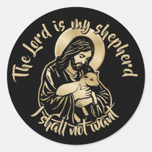 Sticker Rond Jésus Berger Attentionné