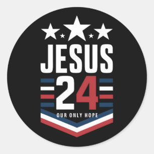 Sticker Rond Jésus Christ 2024 Président Élection USA Politique