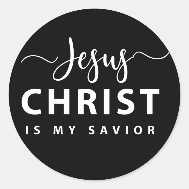 Sticker Rond Jésus Christ est mon Sauveur (Devant)