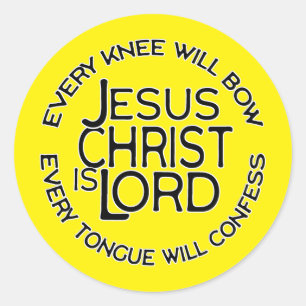 Sticker Rond Jésus-Christ est Seigneur - Tout Genou Fléchira Ch