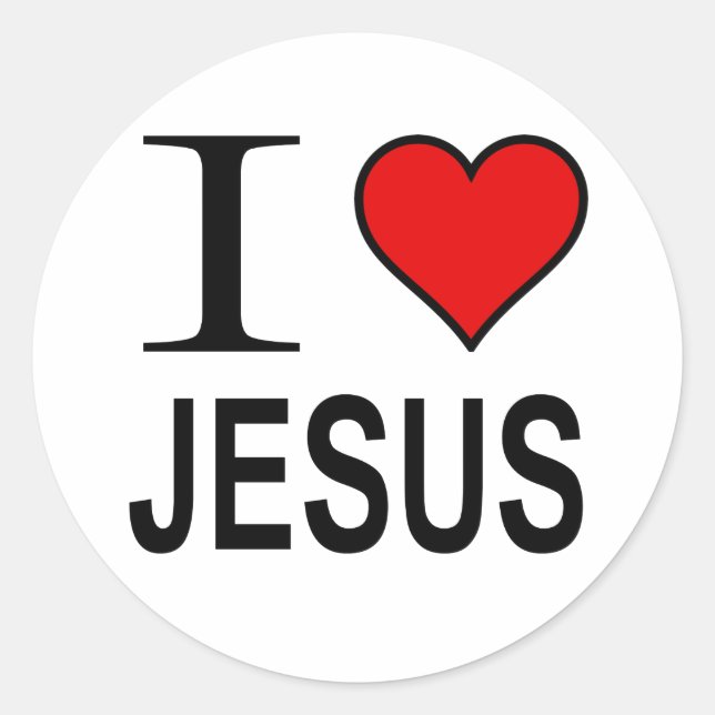 Sticker Rond Jésus Don J'aime Jésus (Devant)