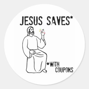 Sticker Rond Jésus économise