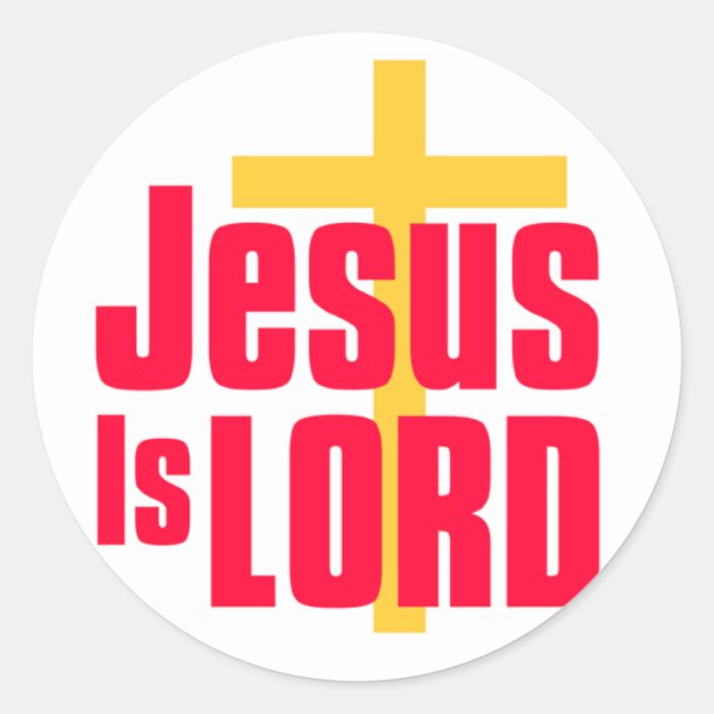 Sticker Rond Jésus est conception chrétienne de seigneur (Devant)
