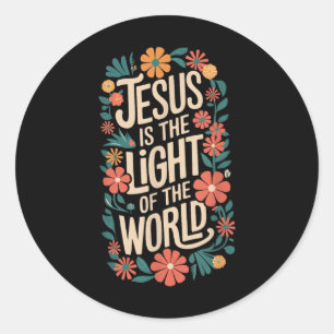 Sticker Rond Jésus Est La Lumière Religieuse Chrétienne