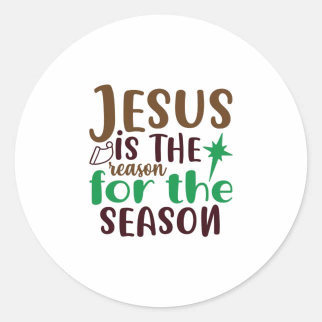 Sticker Rond Jésus est la raison de la saison (Devant)
