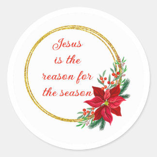 Sticker Rond Jésus est la raison de la saison Citation