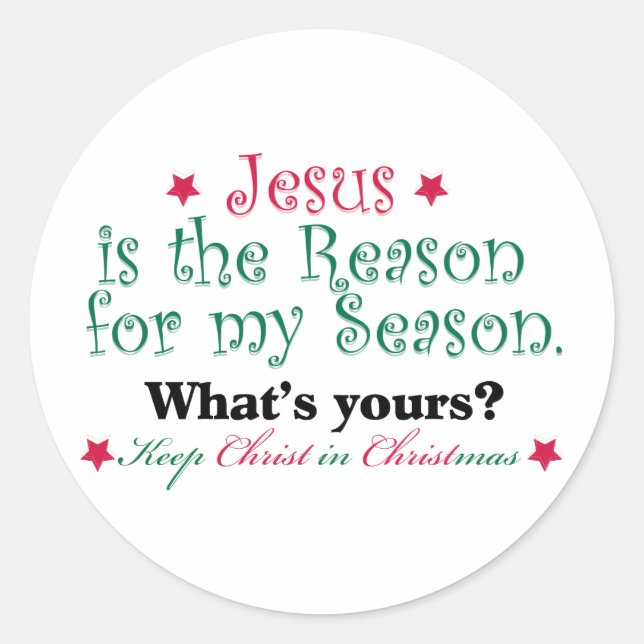 Sticker Rond Jésus est la raison de ma saison (Devant)