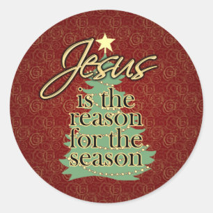 Sticker Rond Jésus est la raison de Noël chrétien