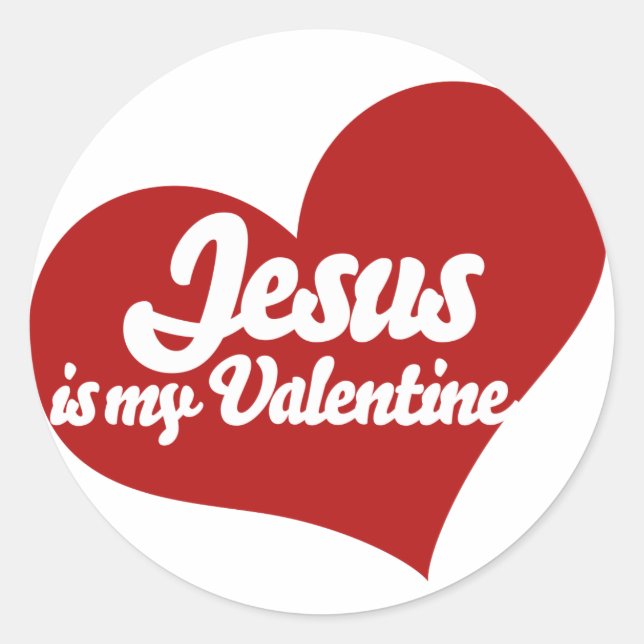 Sticker Rond Jésus est ma Saint Valentin (Devant)
