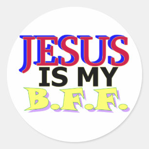Sticker Rond Jésus est mon B.F.F.