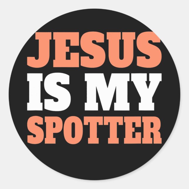 Sticker Rond Jésus Est Mon Spotter Christian Gym Entraînement D (Devant)