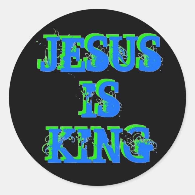 Sticker Rond Jésus est roi (Devant)