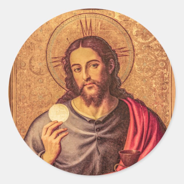Sticker Rond Jesus Fine Art  (Devant)