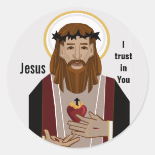 Sticker Rond Jésus, j'ai confiance en toi