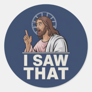 Sticker Rond Jésus J'Ai Vu Ça