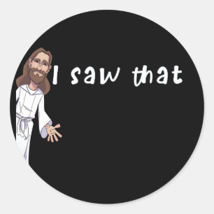 Sticker Rond jésus j'ai vu que